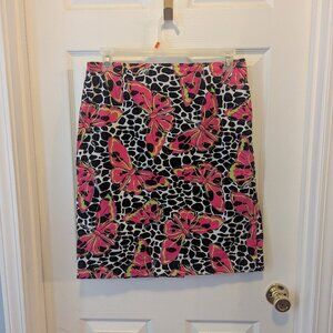 City silk stretch pink, green, white, & black skirt -14